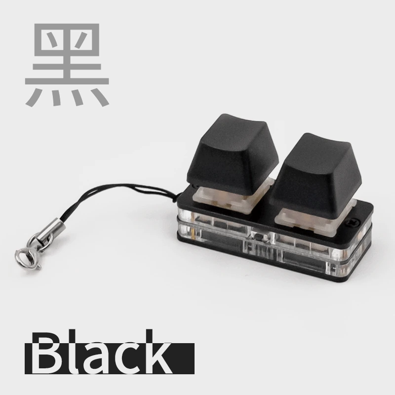 黑色 SimPad Nano 实拍，双键布局与挂绳